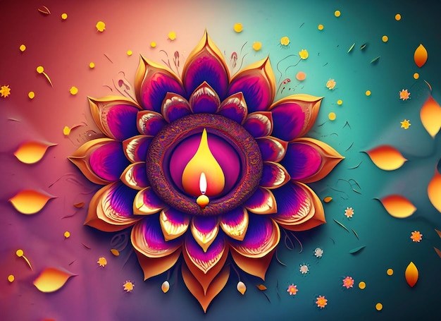 Diwali-Hintergrund mit schönen Blumen