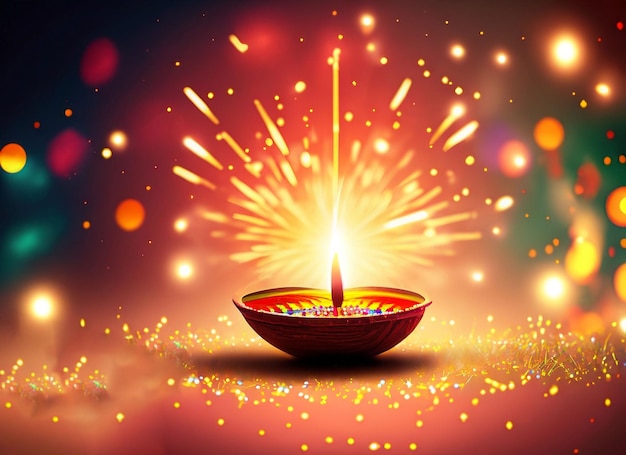 Diwali-Hintergrund mit Wunderkerze