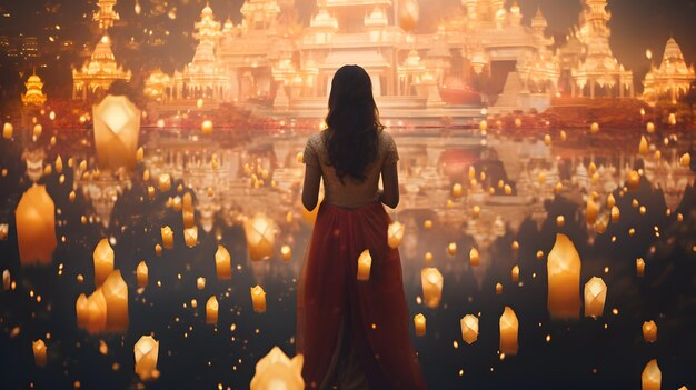 Diwali ilumina fundo de celebração festival hindu índia lâmpada diya