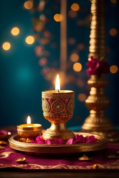 Diwali Lightscape Dazzling Celebrations generada por IA
