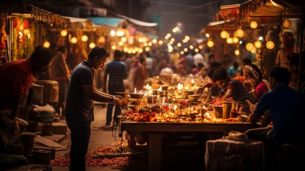 Diwali-Markt und Einkaufen