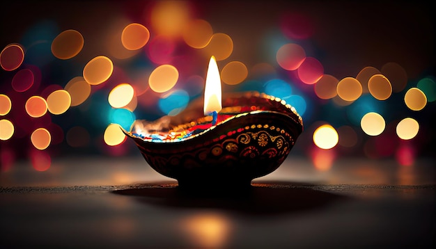 Diwali o triunfo da luz e bondade Festival hindu das luzes celebração Diya lamparinas a óleo 24 de outubro