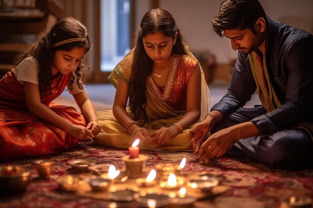 Foto diwali puja un festival de luz y oración