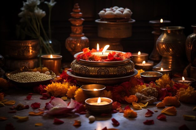 Diwali Puja Serenity iluminando tradiciones creadas con IA generativa