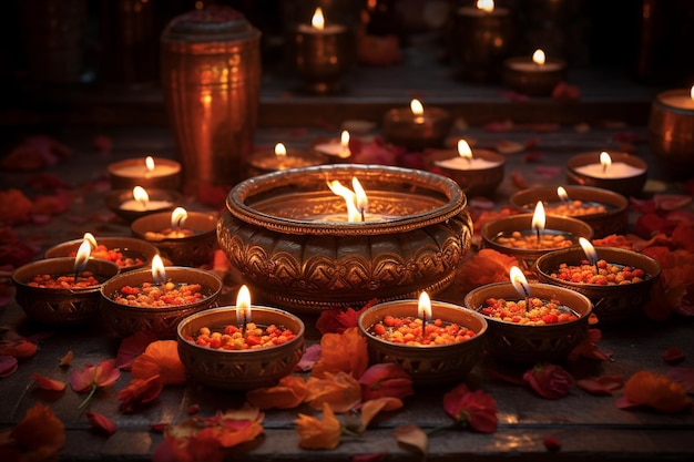 Diwali Puja Serenity iluminando tradiciones creadas con IA generativa