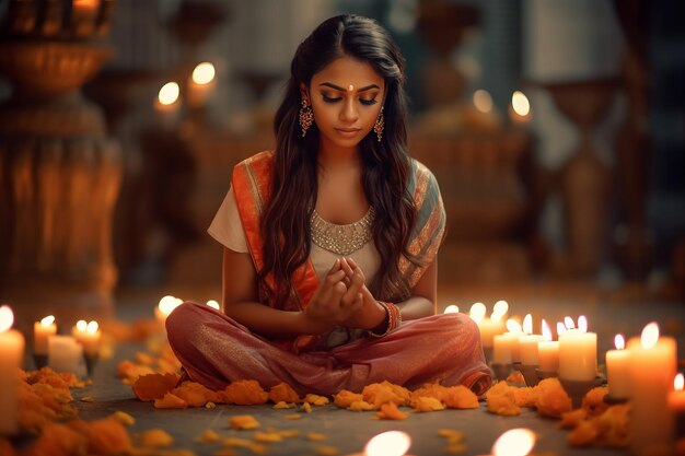 Foto diwali puja um festival de luz e oração