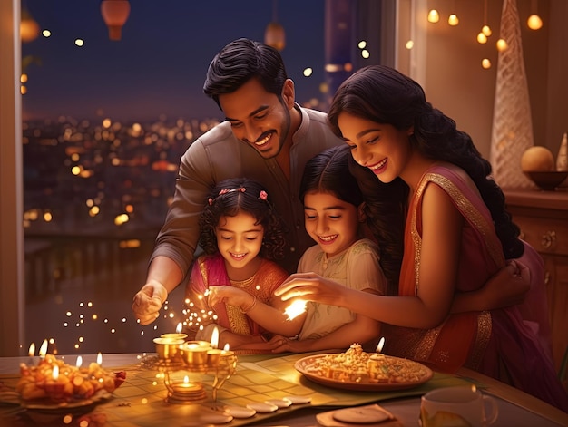 Un Diwali radiante deleita un festival de luces y tradiciones al estilo de celebración del Diwali indio