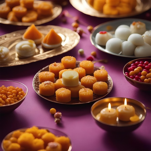 Foto diwali-süßigkeiten hintergrund diwali