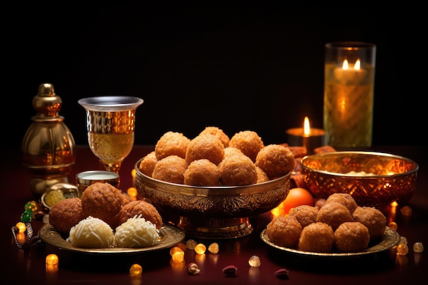Diwali Thali Diwali Doces Alimentos