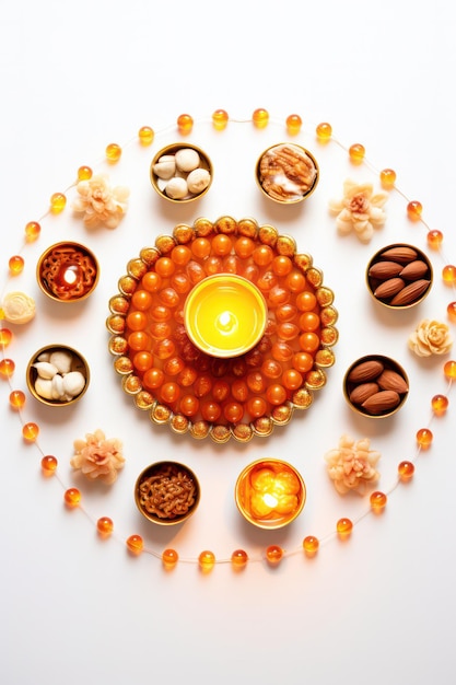 Foto diwali thali diwali süßigkeiten lebensmittel