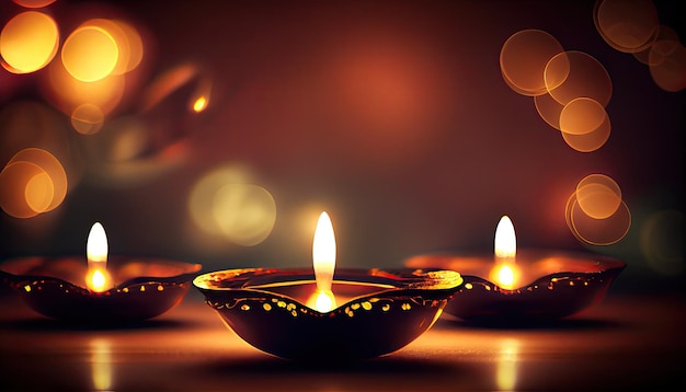 Diwali el triunfo de la luz y la bondad Festival hindú de las luces celebración Diya lámparas de aceite 24 de octubre