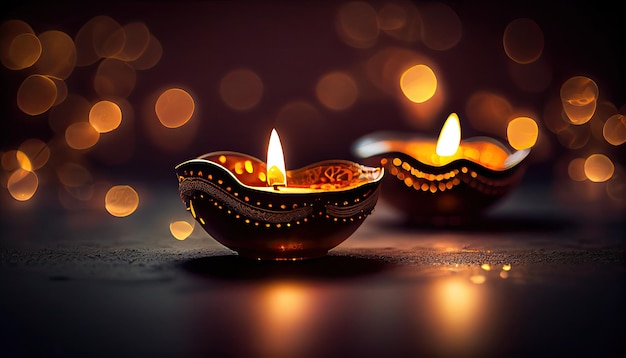 Diwali el triunfo de la luz y la bondad Festival hindú de las luces celebración Diya lámparas de aceite 24 de octubre