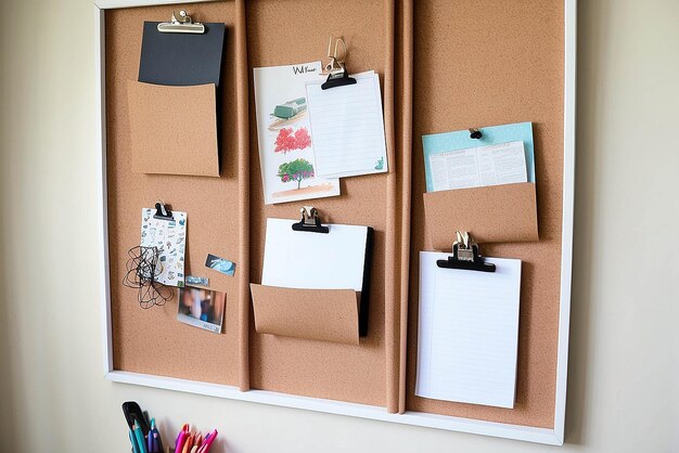 Foto diy-wandorganisator für korkbretter