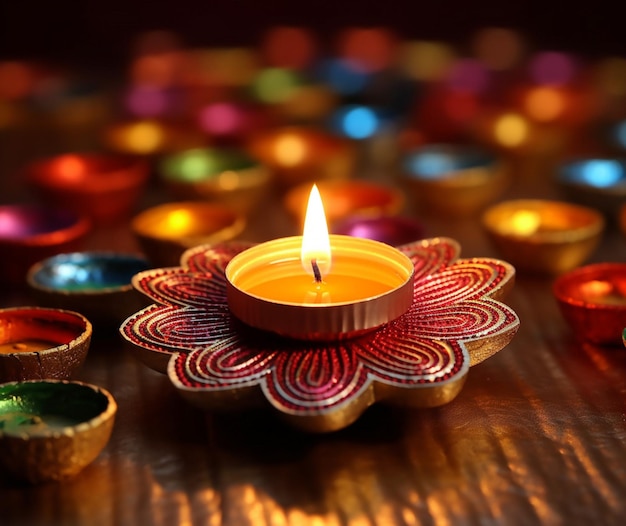 Diya-Dekoration bei Diwali