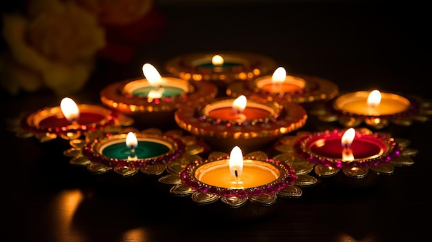 Diyas exquisitos para la decoración de Diwali