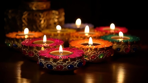 Diyas exquisitos para la decoración de Diwali