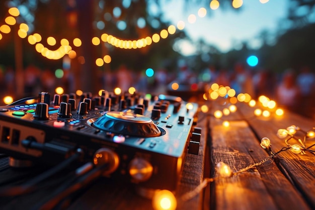 DJ-Audiomixer-Controller zum Mischen elektronischer Musik auf einer Nachtclubparty
