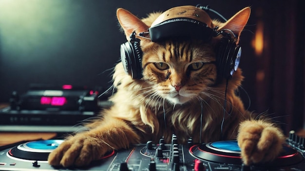 DJ Cat tocando disco de DJ