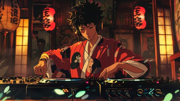 DJ de um personagem de animação japonês