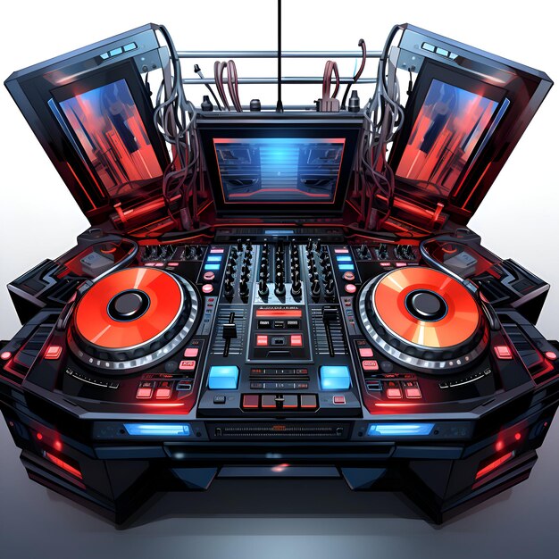 Foto dj-mixer auf weißem hintergrund 3d-render-illustration