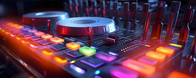 DJ-Mixer in einem Nachtclub aus nächster Nähe