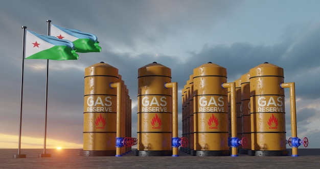 Djibouti reserva de gás Djibouti Reservatório de armazenamento de gás Tanque de gás natural
