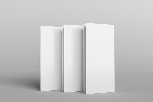 DL Bi-Fold Half-Fold Brochure Blank Mock-Up