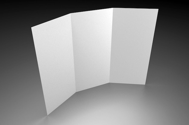 DL-Broschürenmodell auf grauem Hintergrund