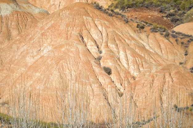 Ödland rote Ländereien ohne Vegetation des Granada Geopark