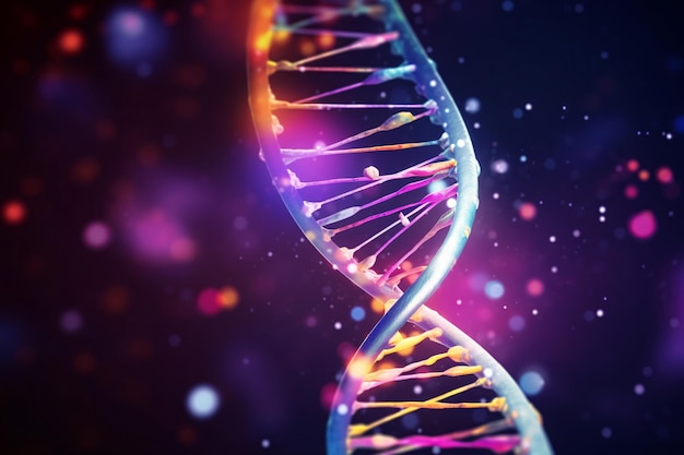 DNA-Close-up-Illustration medizinische Wissenschaft und Technologie Forschungskonzept Hintergrund