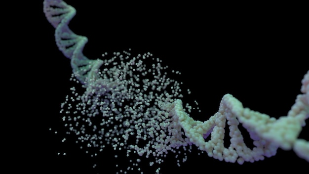 DNA dano destruição animação hélice molecular biologia