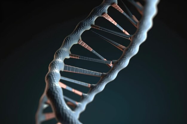 Dna dupla hélice torcendo e girando em vista d criada com generative ai