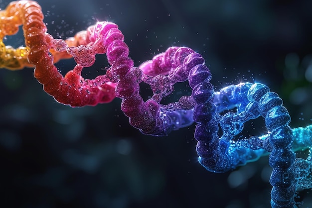 DNA em espiral multicolor