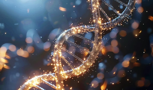 DNA entrelaçado com elementos digitais