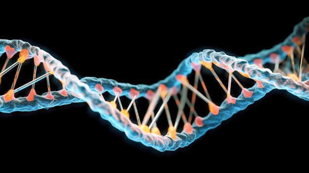 Foto dna-gen-helix-spiralmolekülstruktur