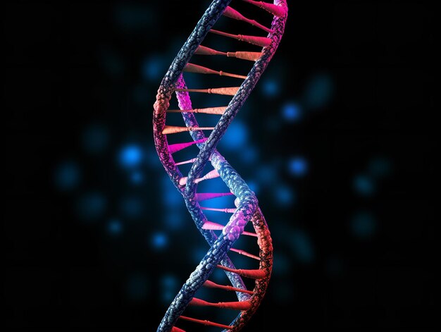 DNA Helix Desvendando a Ciência e a Identidade Isolados em Um Fundo Branco Gerado pela IA