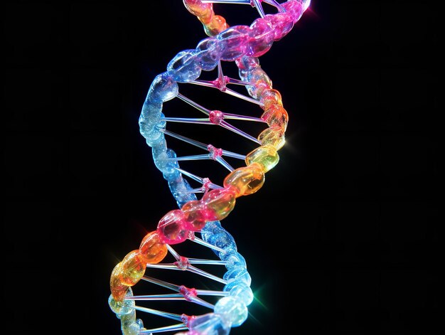 Foto dna helix desvendando a ciência e a identidade isolados em um fundo branco gerado pela ia