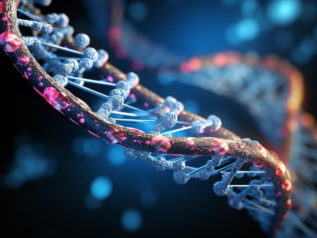 DNA Helix Desvendando a Ciência e a Identidade Isolados em Um Fundo Branco Gerado pela IA