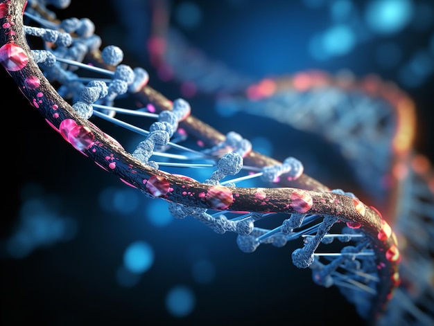 Foto dna helix desvendando a ciência e a identidade isolados em um fundo branco gerado pela ia