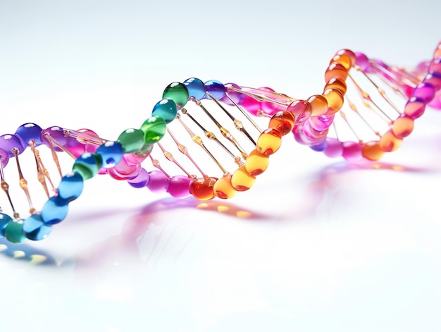 DNA Helix Desvendando a Ciência e a Identidade Isolados em Um Fundo Branco Gerado pela IA