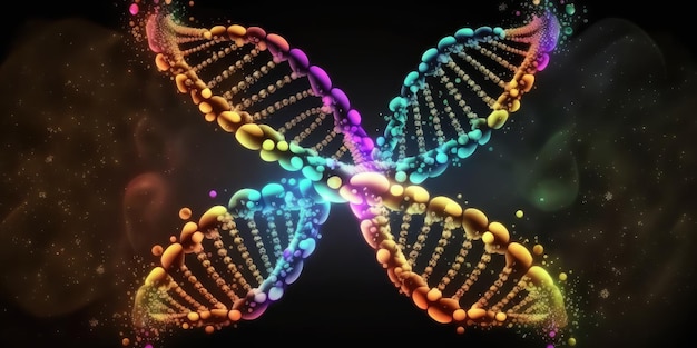 DNA-Molekül-Doppelhelix in bunt