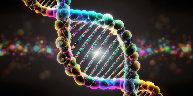 DNA-Molekül-Doppelhelix in bunt