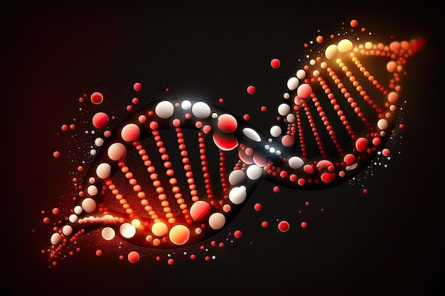 DNA na forma de uma partícula brilhante em um fundo escuro