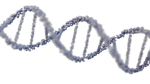 DNA-Struktur, die unter einem Mikroskop gesehen wird genetische Informationsmoleküle 3d rendern