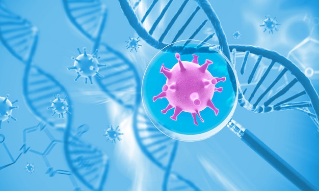 DNA-Struktur und Virus, abstrakter Hintergrund