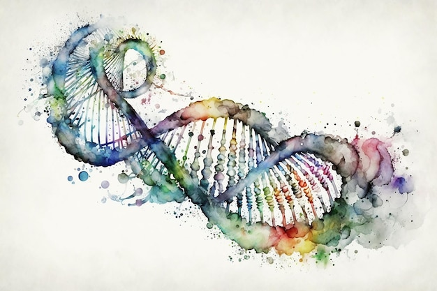 DNA-unendliches Zeichnen mit etwas generativem ai in Aquarell