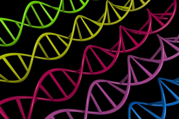 DNA vergrößert. 3D-Rendering