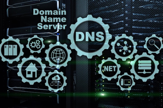 DNS Domain Name System Network Web Communication Internet und digitales Technologiekonzept
