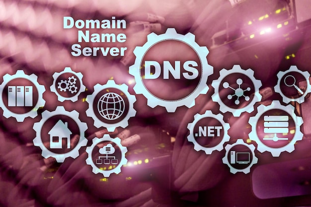 DNS Domain Name System Network Web Communication Internet und digitales Technologiekonzept