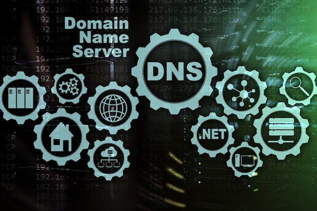 DNS Domain Name System Network Web Communication Internet und digitales Technologiekonzept